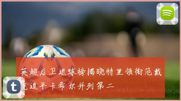 英超后卫进球榜揭晓特里领衔范戴克追平卡希尔并列第二